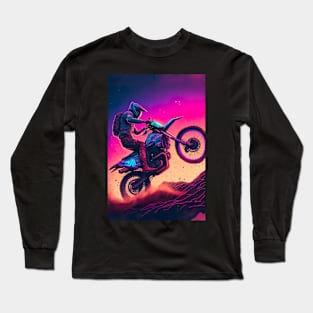 Cyber Future Dirt Bike With Neon Colors Long Sleeve T-Shirt